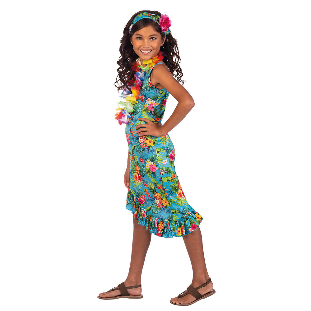 Girls Blue Hawaii Dress | Girls Fancy Dress Costumes | Mega Fancy Dress